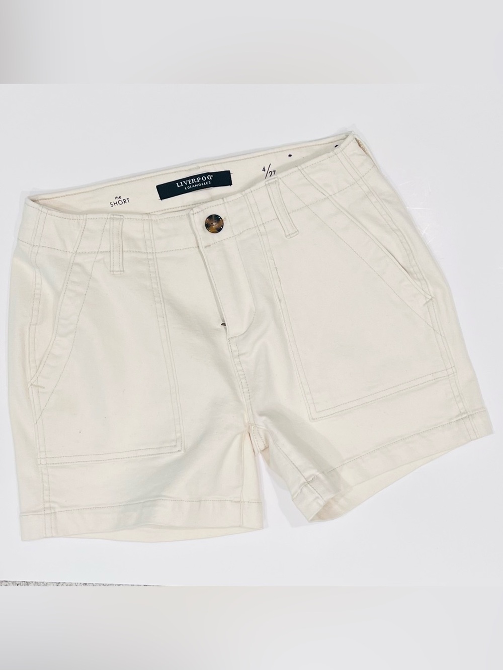Liverpool Cream Utility Shorts NWOT
